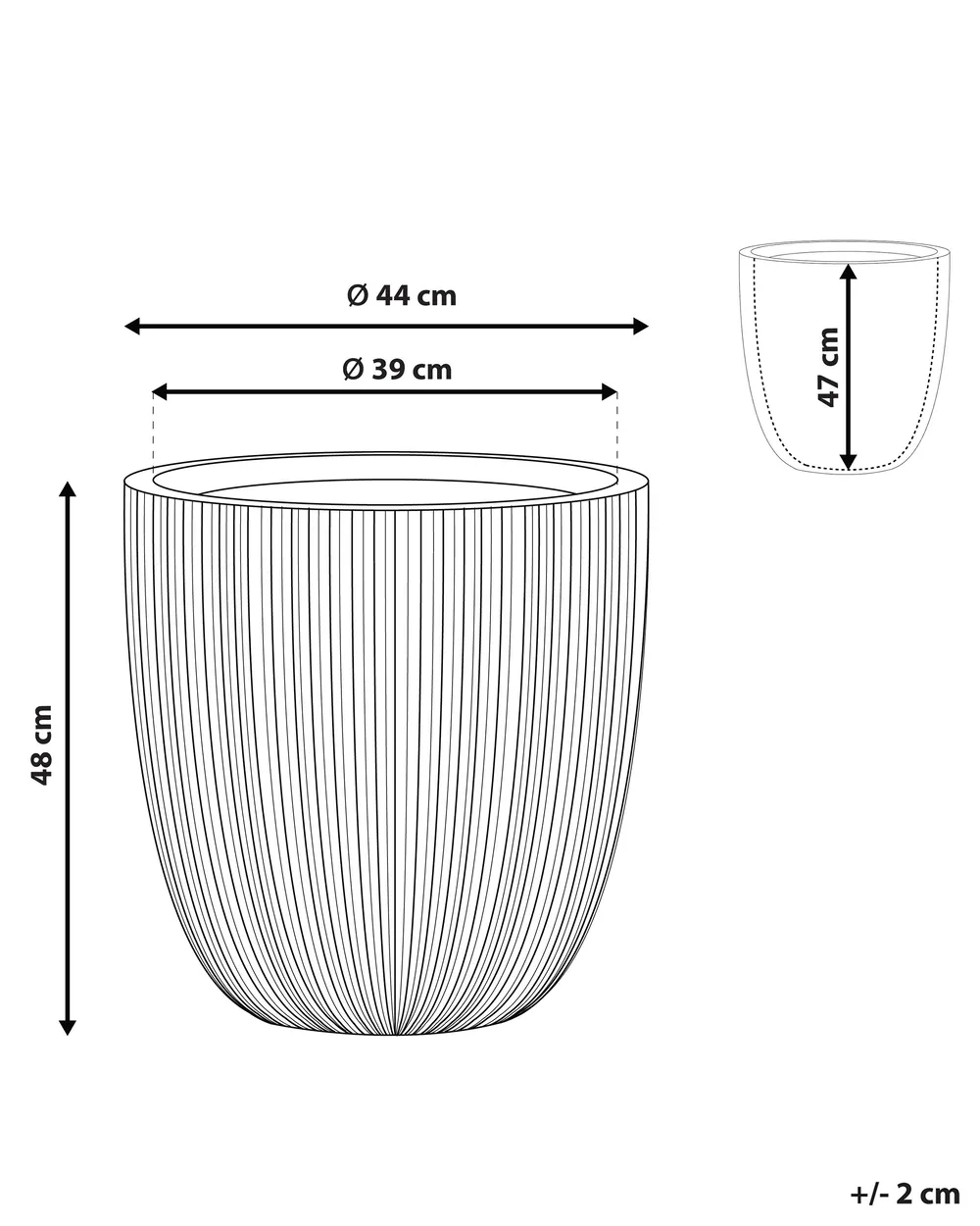 Plant Pot CHIOS 44 cm Beige_808079