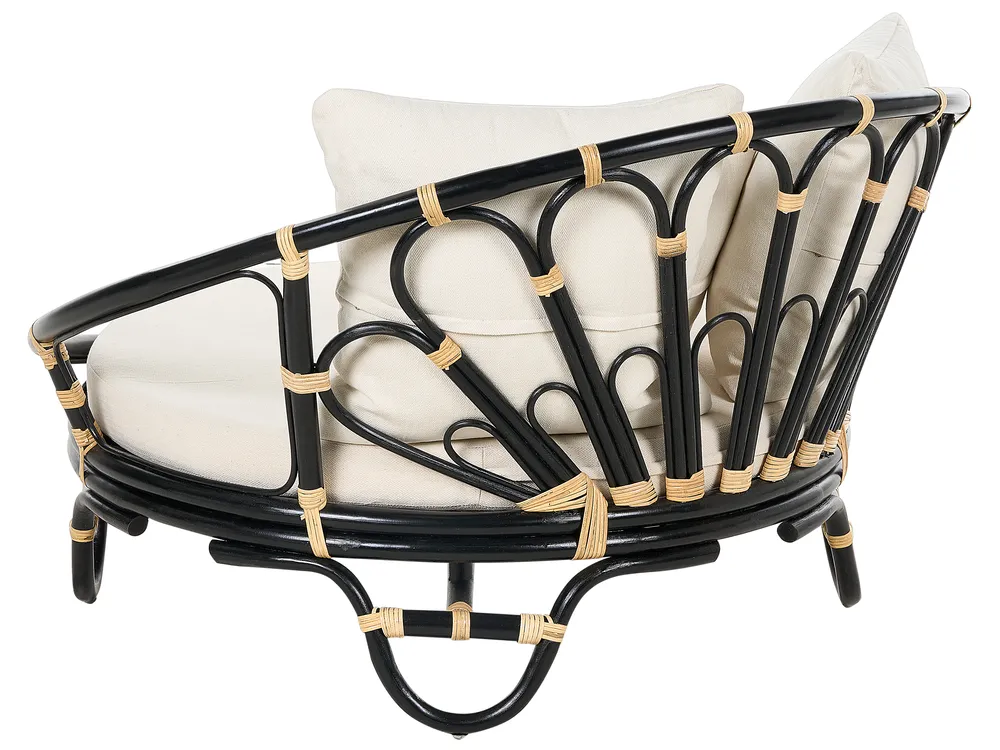 Garden Daybed ROSSANO Rattan Black_873227