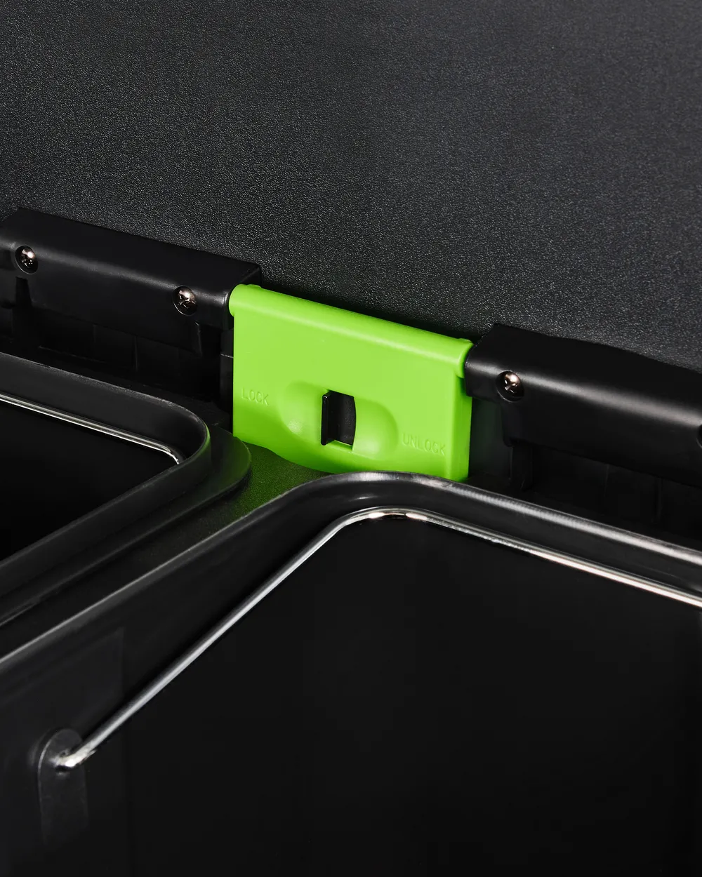Double Pedal Waste Bin 60 L ECOSORT Metal Black_992827
