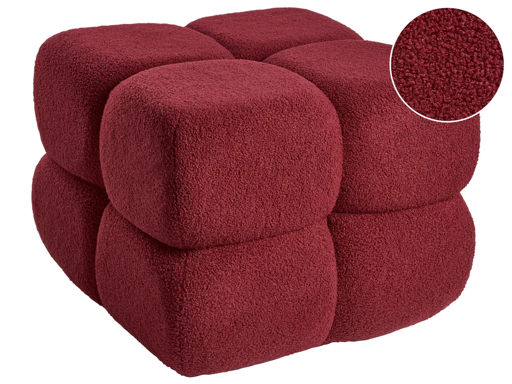 Pouffe CALIENTE Boucle Dark Red