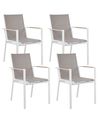 Set of 4 Garden Chairs BUSSETO Metal Grey