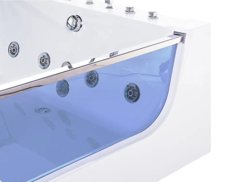 Corner Hot Tub with LED CURACAO 1800 x 1200 mm White_717972