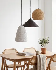 Pendellampa ENDRICK Korg Naturlig Vit Brun_872891