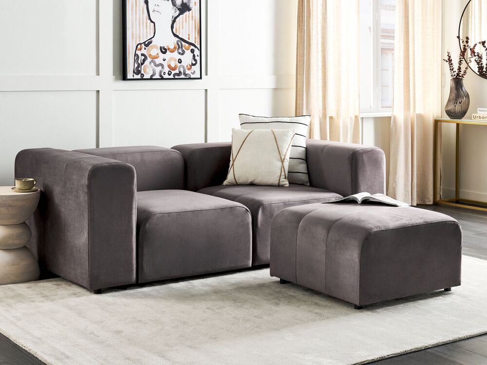 Ottoman FALSTERBO Velvet Taupe