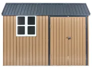 Trädgårdsskjul NOCCIANO 313 cm 220 cm Metall Brun_1020004
