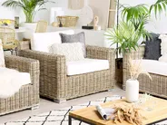 Garden Sofa Set 4 Seater ARDEA Rattan Light Brown_767038