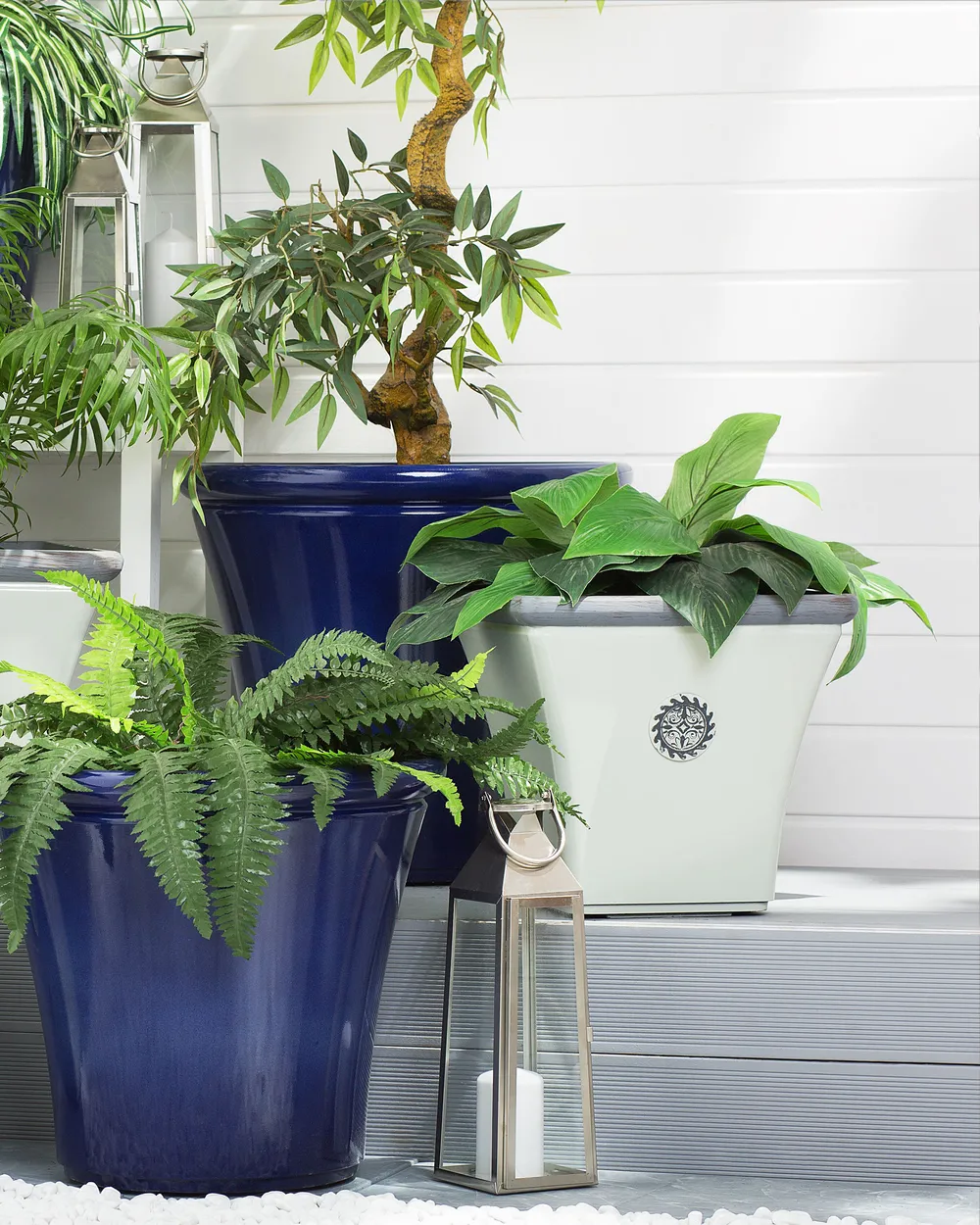 Plant Pot ELATEIA 37 cm White