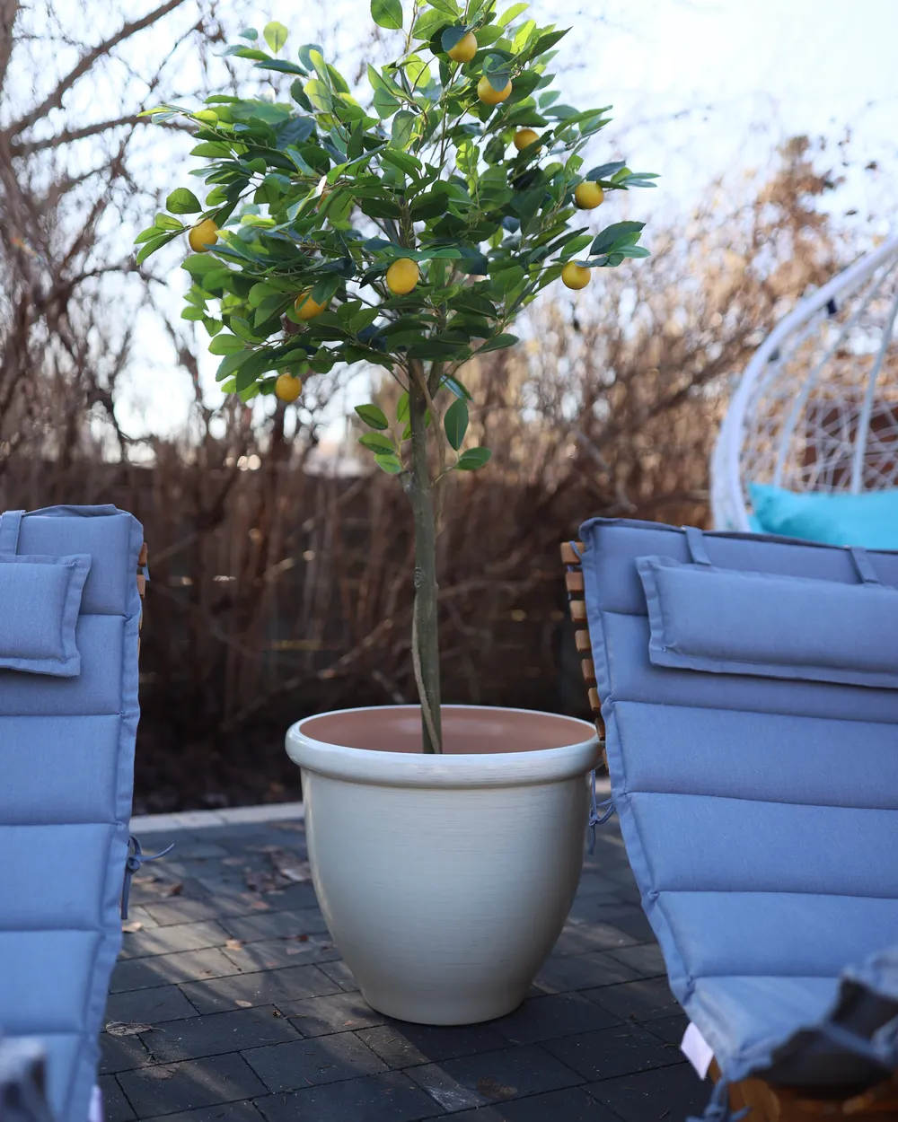 Plant Pot TESALIA 49 cm Light Beige_973364