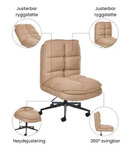 Kontorstol ADDISON Bouclé Sandbeige_1077994