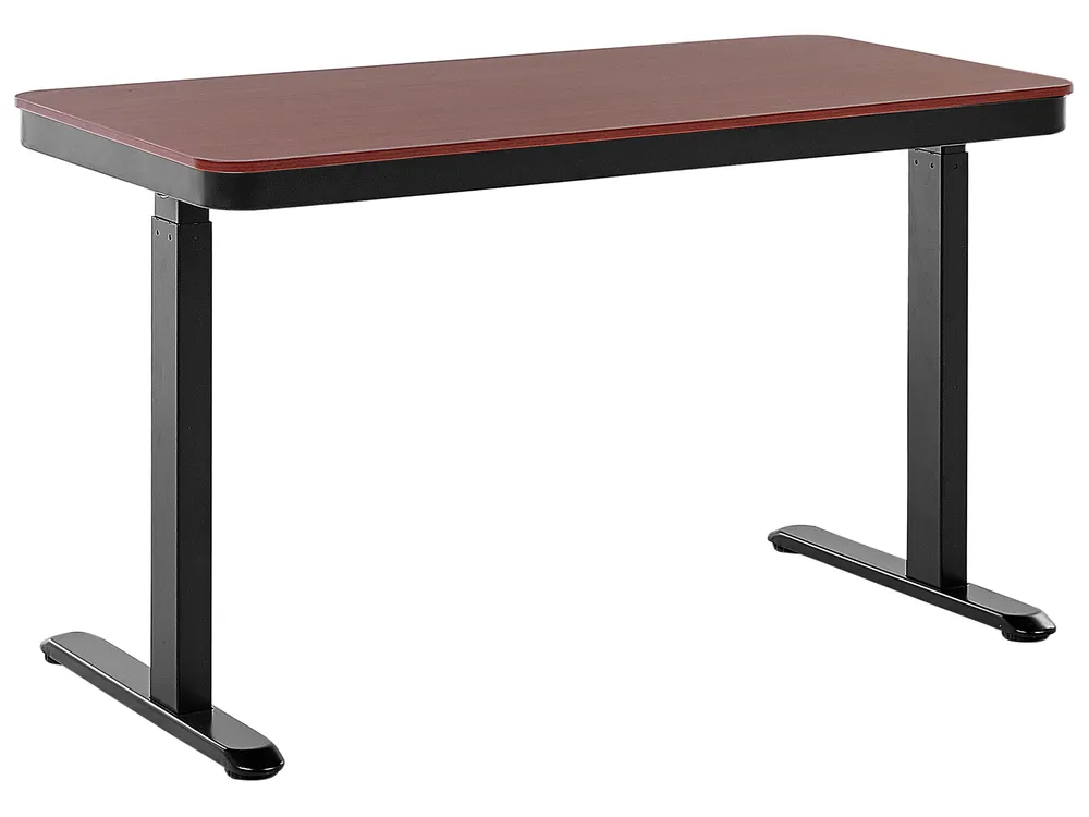 Electric Adjustable Standing Desk KENLY 120 cm 60 cm with USB Port Dark Brown_840244