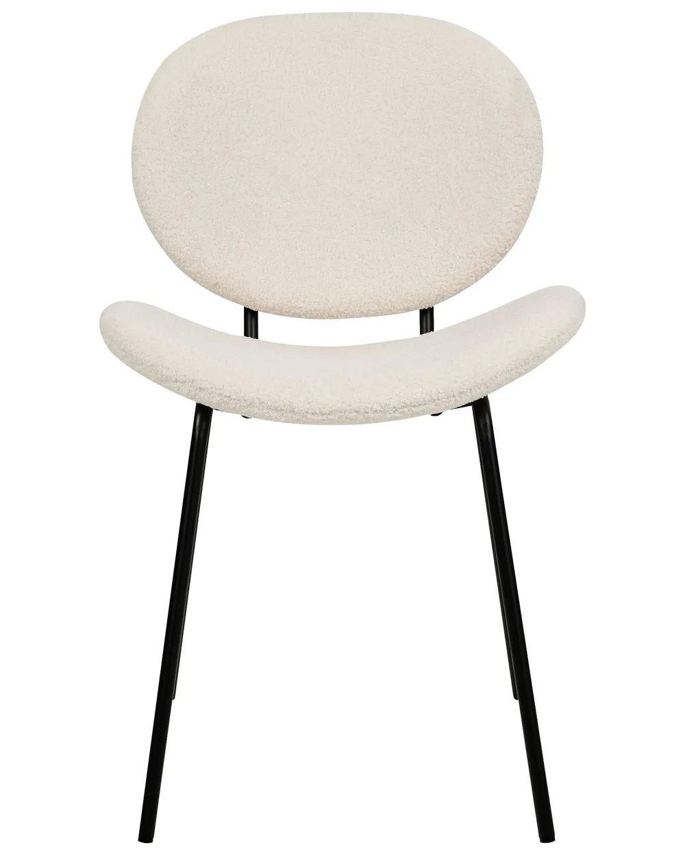 Set of 2 Dining Chairs LUANA Boucle White_873684