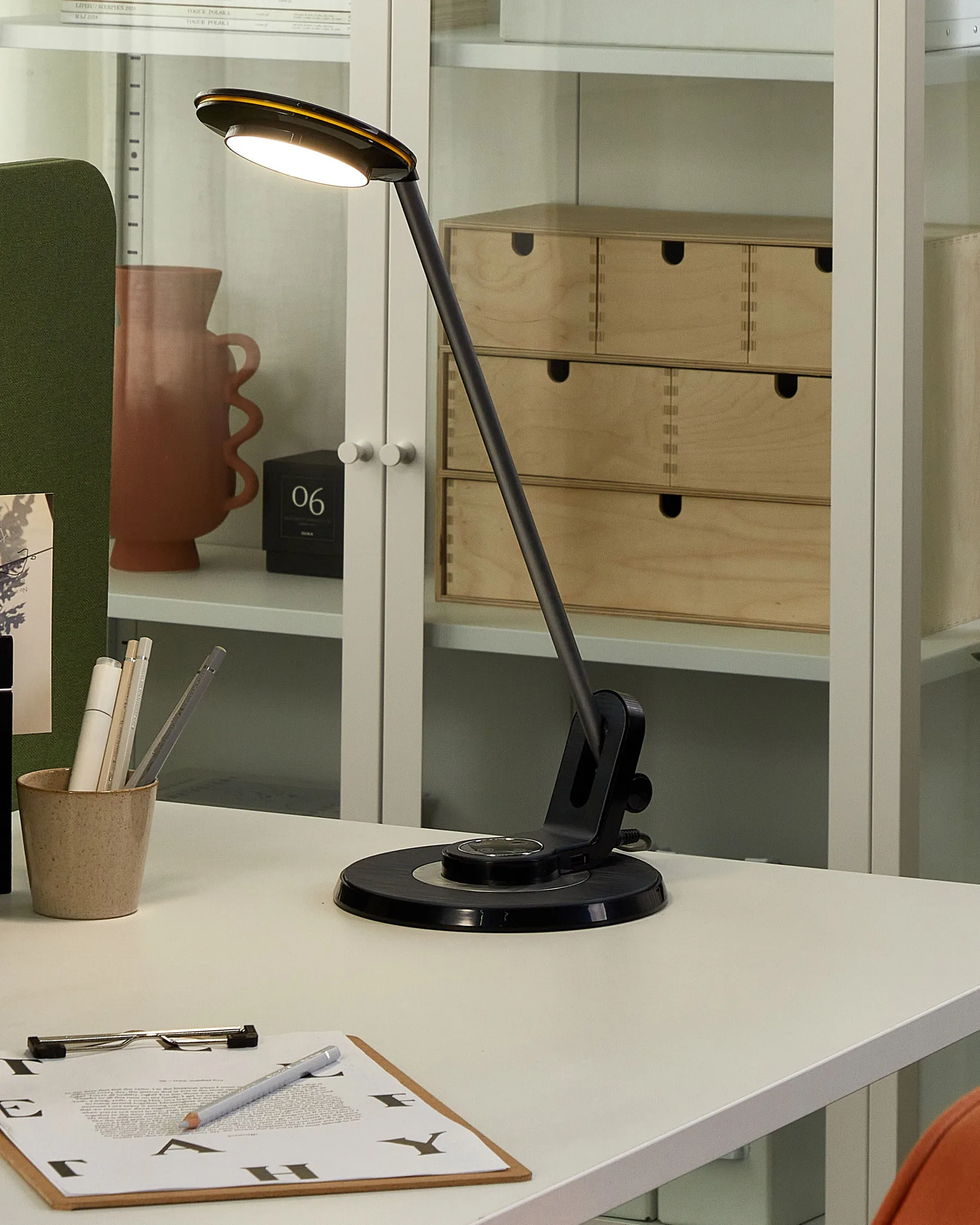 LED Desk Lamp CORVUS with Dimmer Metal Black_854201
