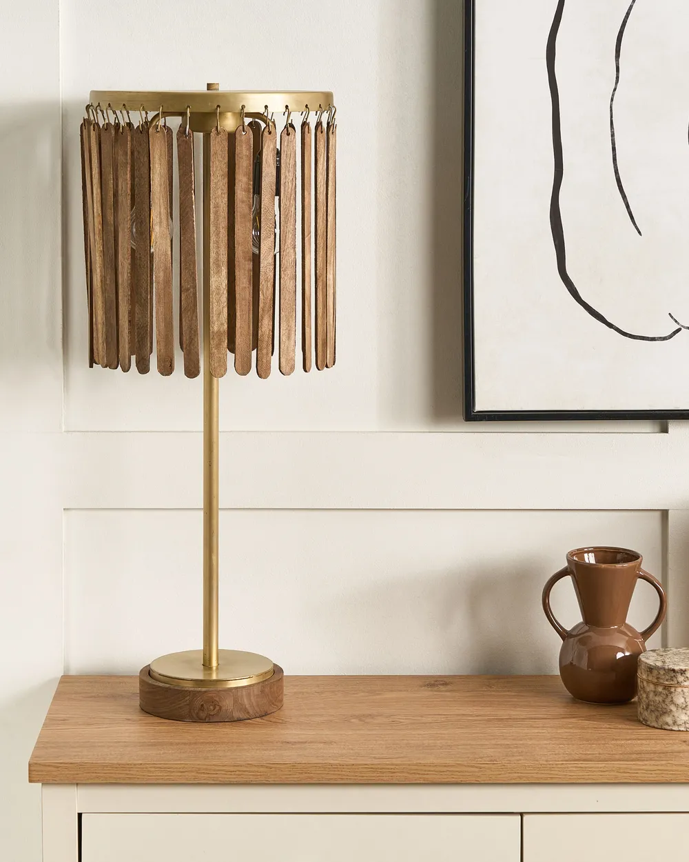 Table Lamp KAVERI Mango Wood Brown_868185