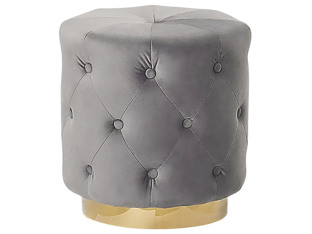 Pouffe CARROLLTON Velvet Light Grey