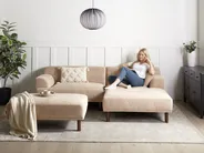 Kulmasohva 3-istuttava HOLT rahilla Kangas Beige Vasen_960610