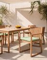 Set of 2 Garden Chairs with Cushions SASSARI PREMIUM Certified Acacia Wood Light Green