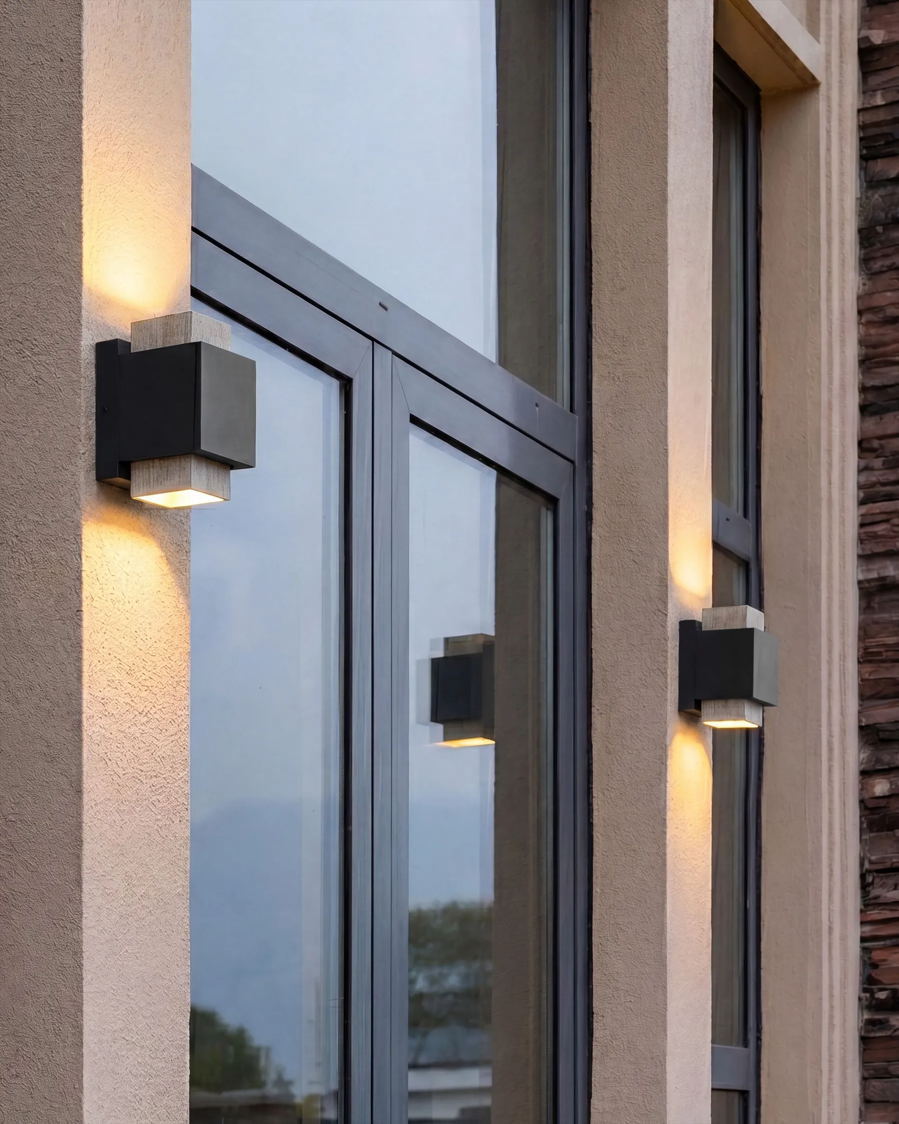 Set of 2 Outdoor LED Wall Lights TIMOK Black_1099994