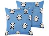 Set of 2 Decorative Cushions TALOKAN Cotton 45 x 45 cm Blue