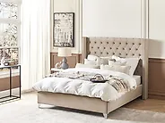 Bed Velvet LUBBON 140 x 200 cm (EU Double) Beige_1188073