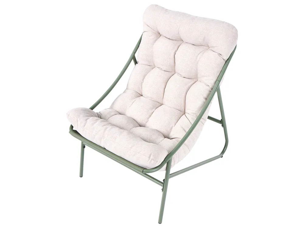 Garden Lounge Set with Table 4 Seater MOLVENO Metal Beige/ Green_1070478