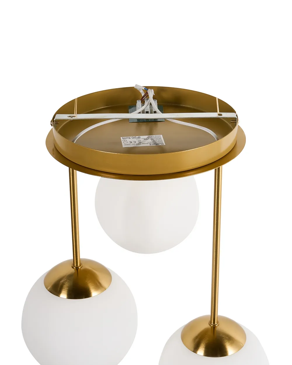 3 Light Pendant Lamp RIANA Glass Metal Brass_1029107