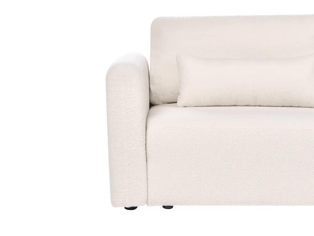 Sofa Bed 3 Seater VAXHOLM with Storage Boucle Light Beige_1026840