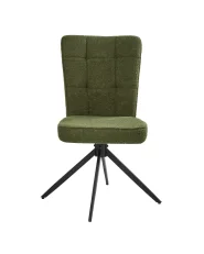 Set of 2 Dining Chairs Swivel RYAN Boucle Green_1042434