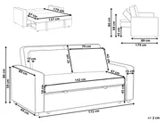 Sofa Bed 2 Seater UTTELA Fabric Light Brown_1079461