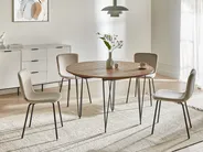 Extending Dining Table LOUISE Brown 120/160 cm 120 cm_1029177