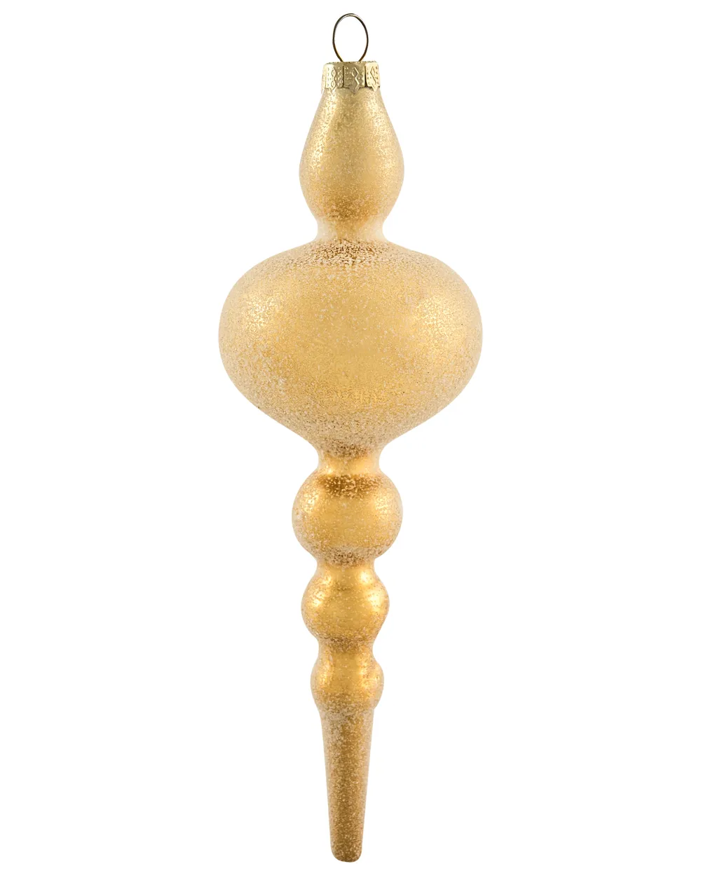 Set of 25 Baubles ICICLE Glass Transparent/ Gold_1028442