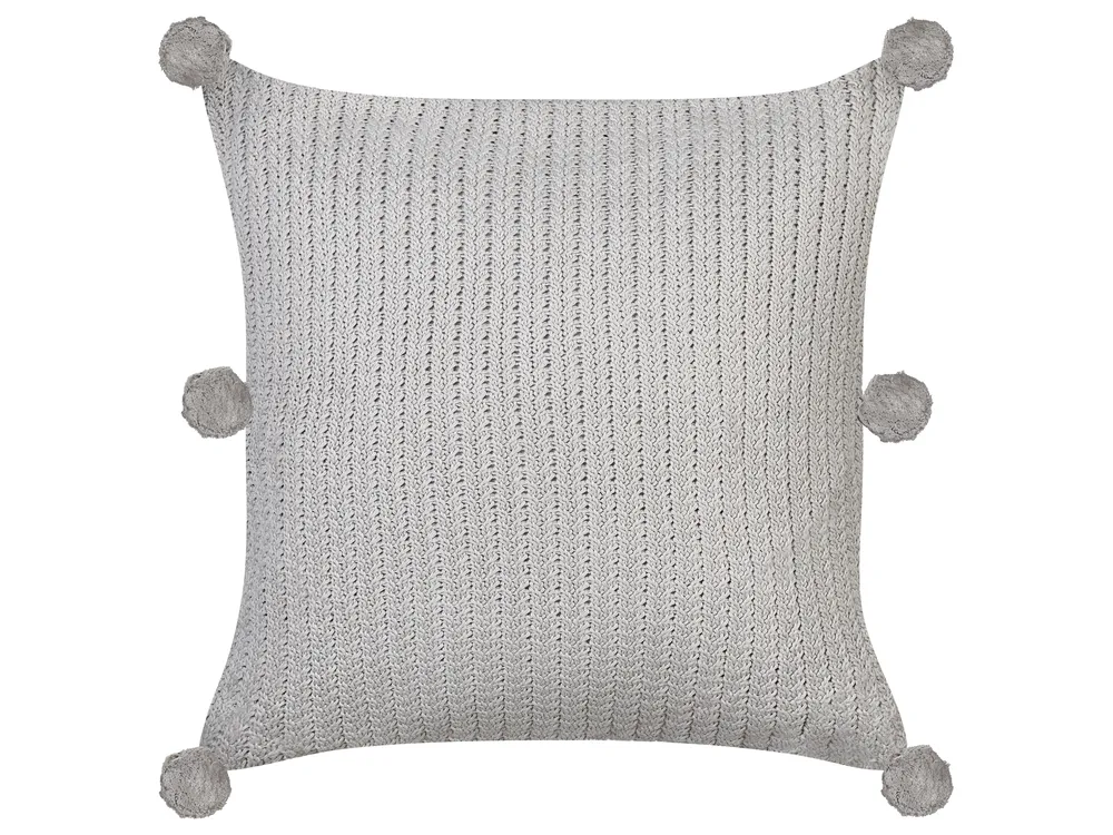 Set of 2 Decorative Cushions OCOTEA 45 x 45 cm Cotton Grey Solid_914076