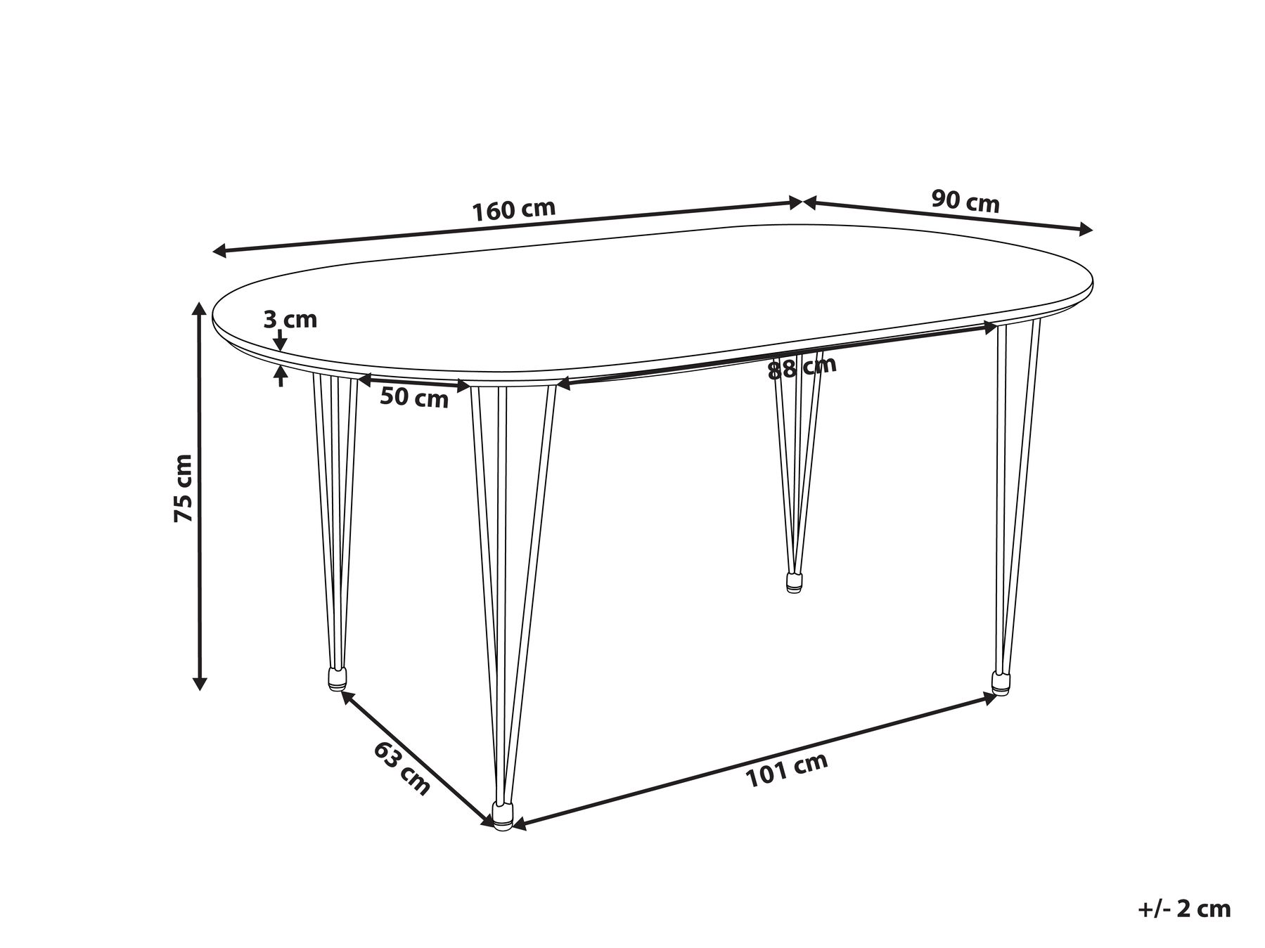 Dining Table CAVELL Light Brown 160 cm 90 cm_975443