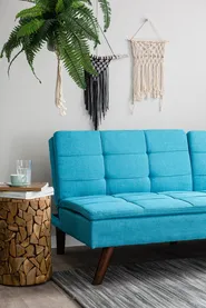 Sofa Bed 3 Seater RONNE Fabric Turquoise_706440
