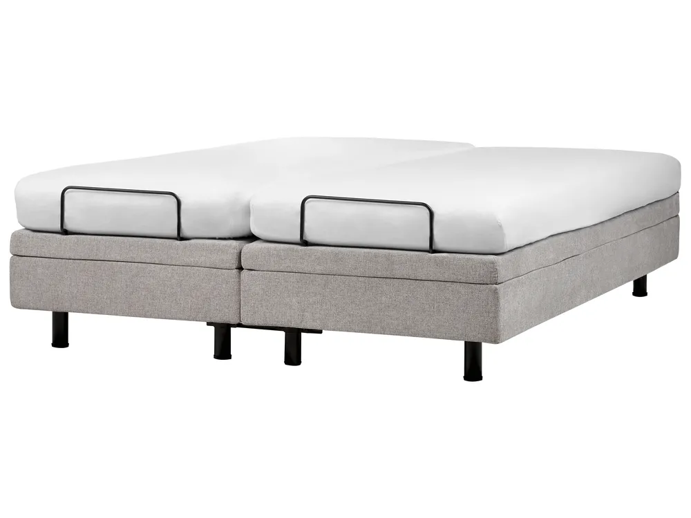 Adjustable Bed without Headboard Fabric DUKE II 180 x 200 cm (EU Super King) Light Grey_973630