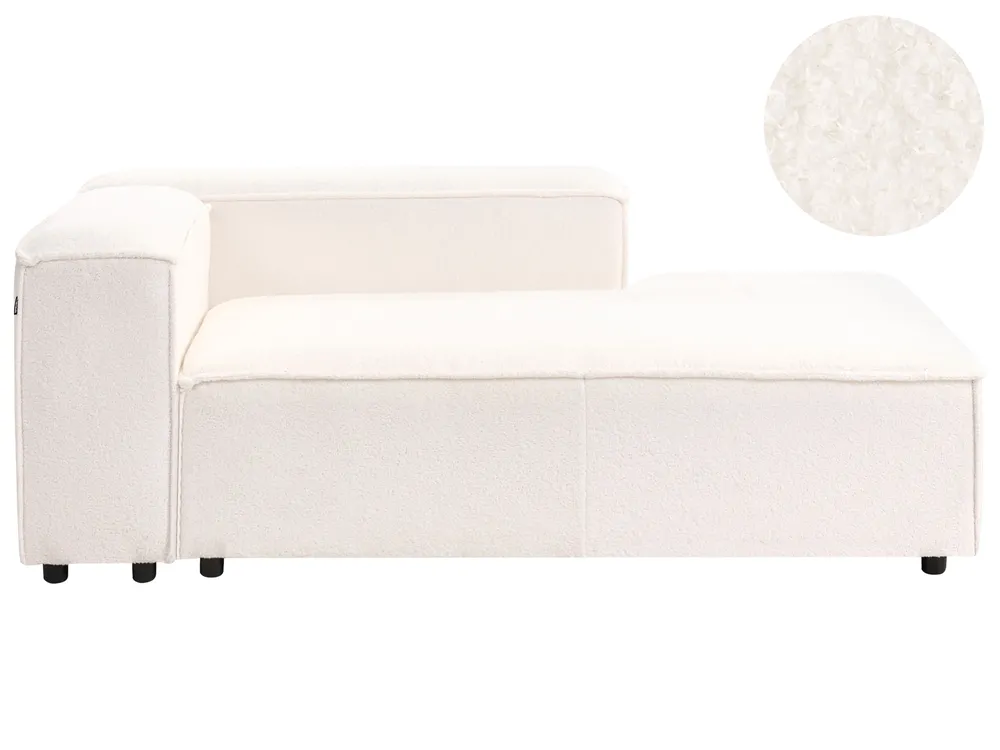 Left-Hand Chaise Longue ARDAL Boucle Off-White