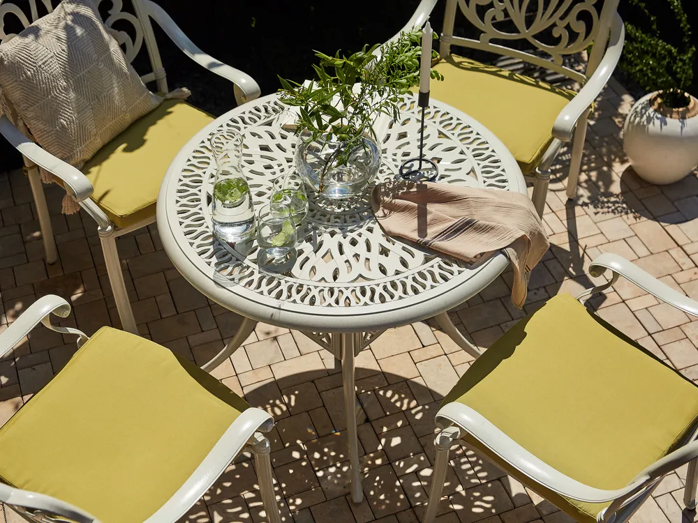 Bistro Table ANCONA 90 cm 90 cm Metal Off-White