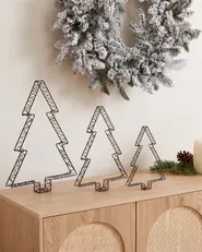 Outdoor Decoration LED LOFSEN 45/35/25 cm Christmas Tree Black_1020725
