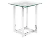 Side Table CRYSTAL Tempered Glass Silver