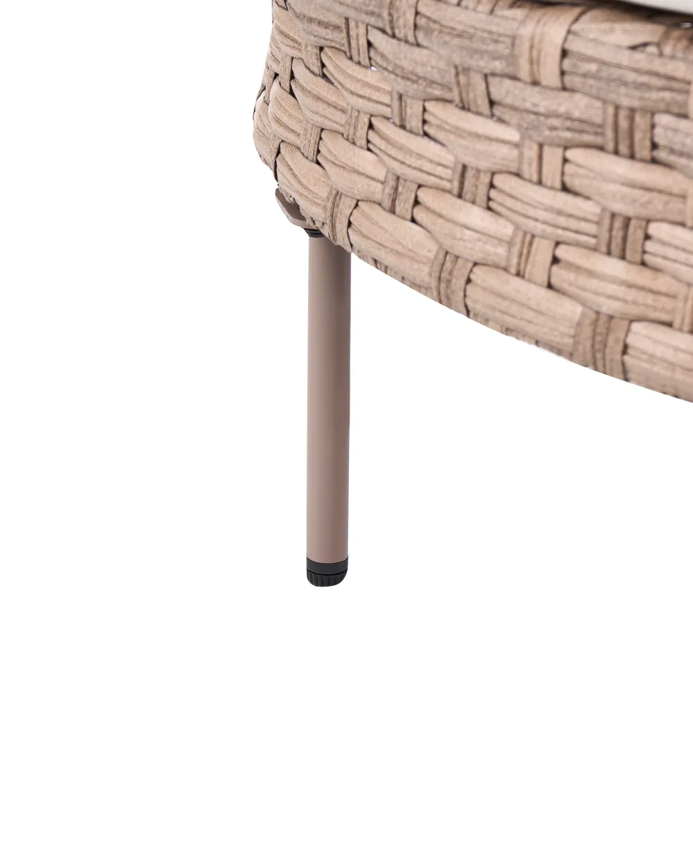Garden Armchair with Ottoman ARCILLE PE Rattan Brown_1082756