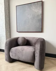 Armchair LEIREN Velvet Dark Brown_1063605
