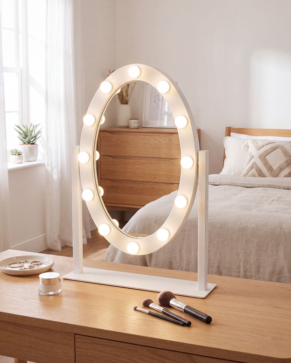 Sminkbordsspegel LED ROSTRENEN Vit
