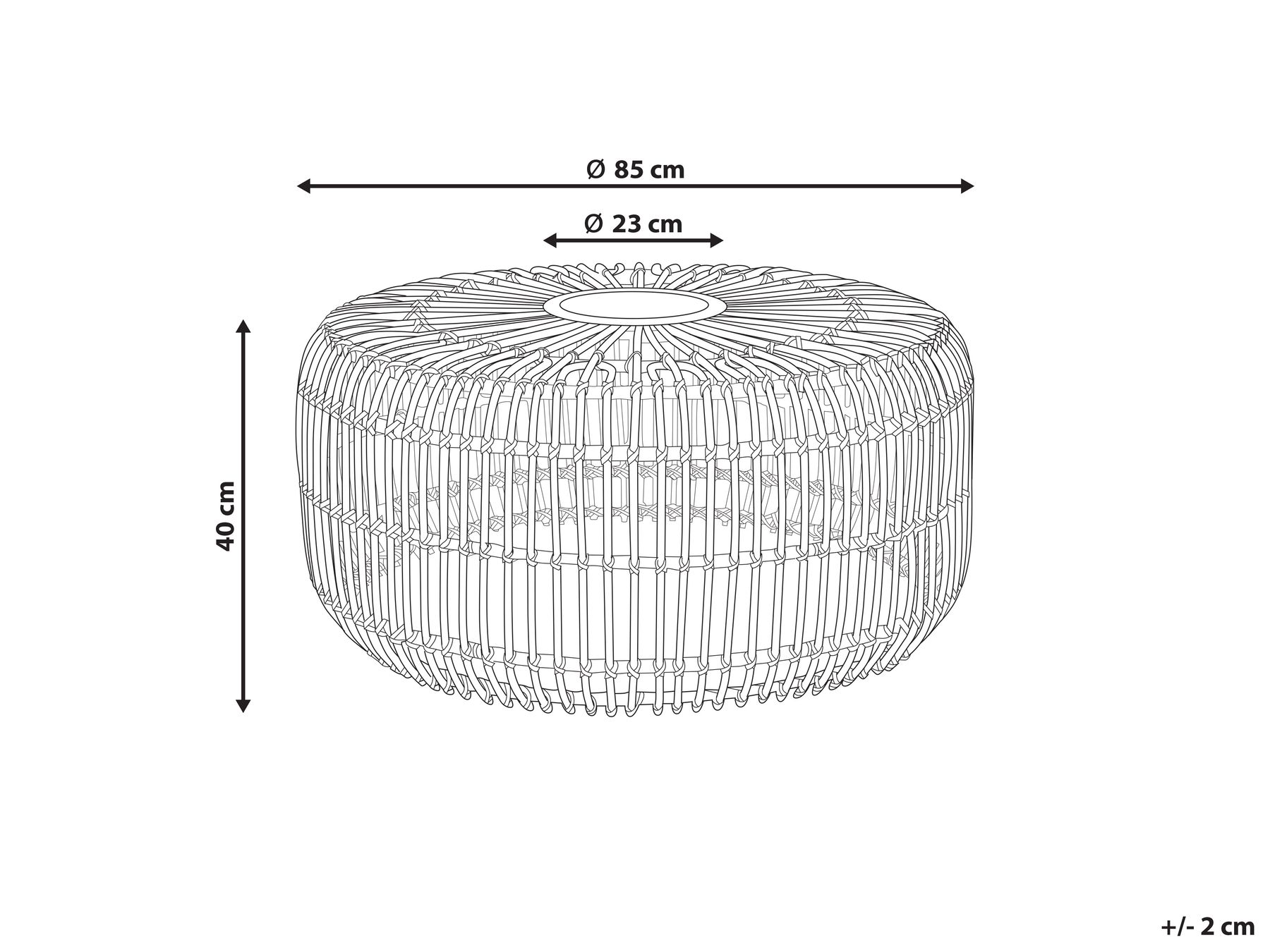 Garden Coffee Table RANDAZZO 85 cm 85 cm Rattan Light Brown_854008