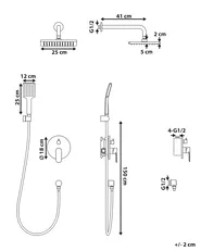 Concealed Shower Set with Rainshower GUARATUBA Silver_1000752