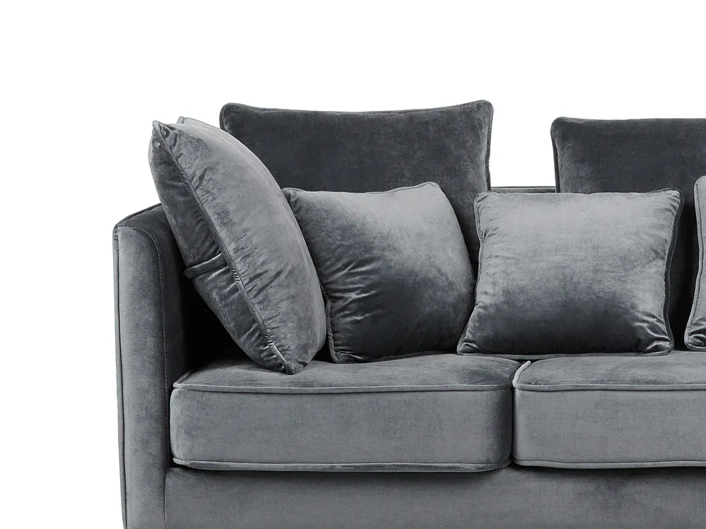 Sofa 3 Seater FENSTAD Velvet Grey_732143