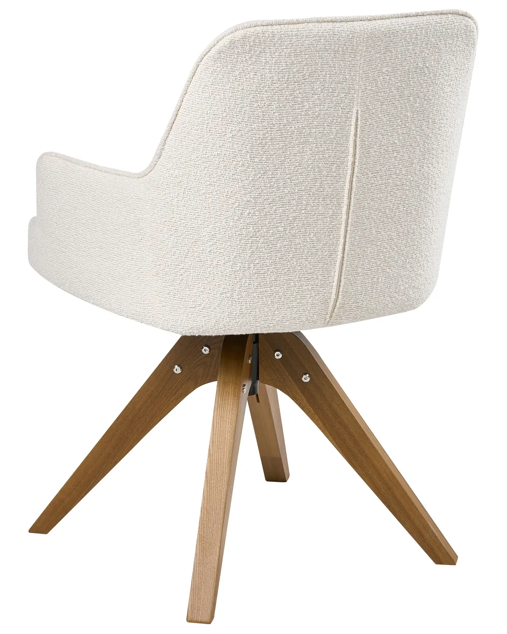 Set of 2 Dining Chairs Swivel SYLVANIA Boucle Off-White_1038120