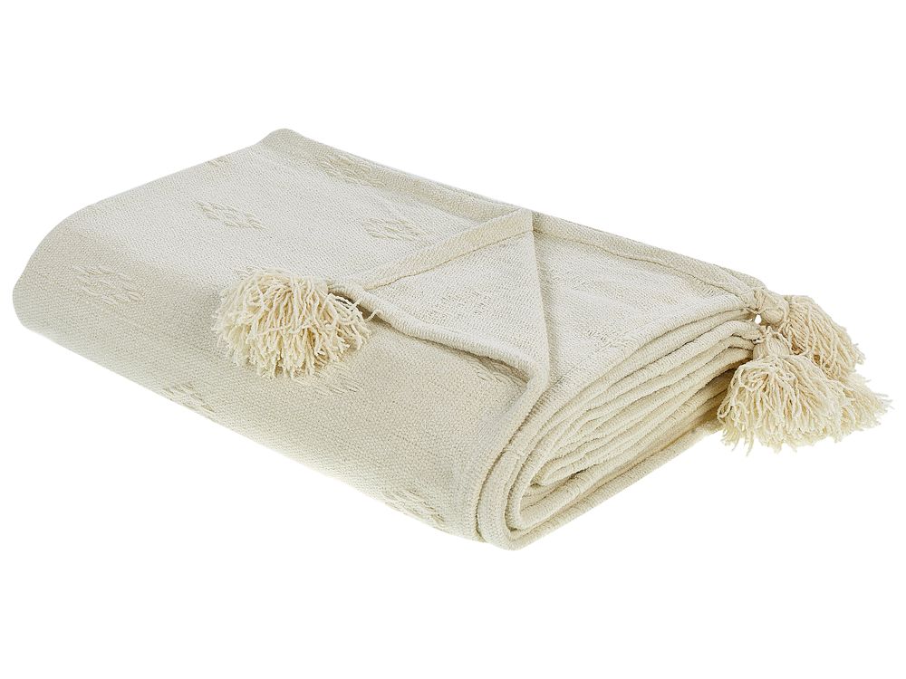 Sengeteppe KAZY Bomull 220 x 240 cm Beige