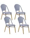 Set of 4 Garden Chairs RIFREDDO PE Rattan Blue