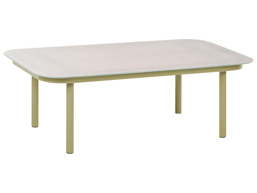 Garden Sofa with Table 4 Seater POLLINA Metal Green_1079015