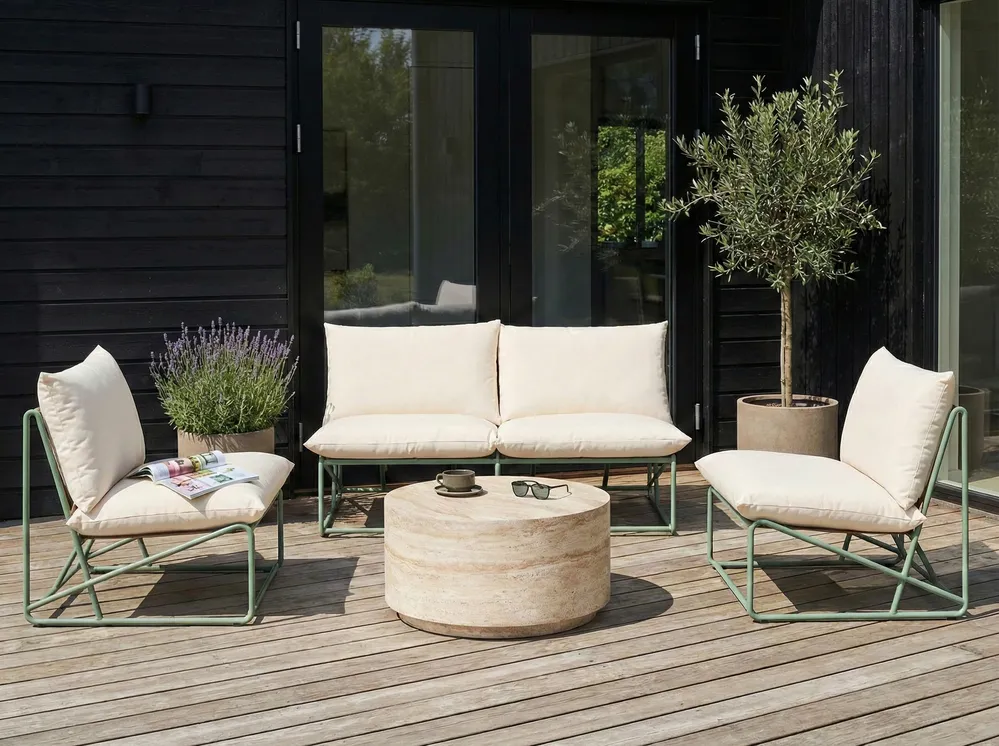 Garden Sofa Set 4 Seater PICO Metal Green