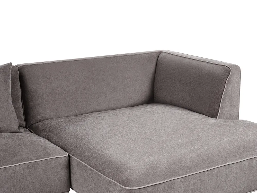 Corner Sofa 3 Seater SATER Chenille Taupe Left Hand_1019408